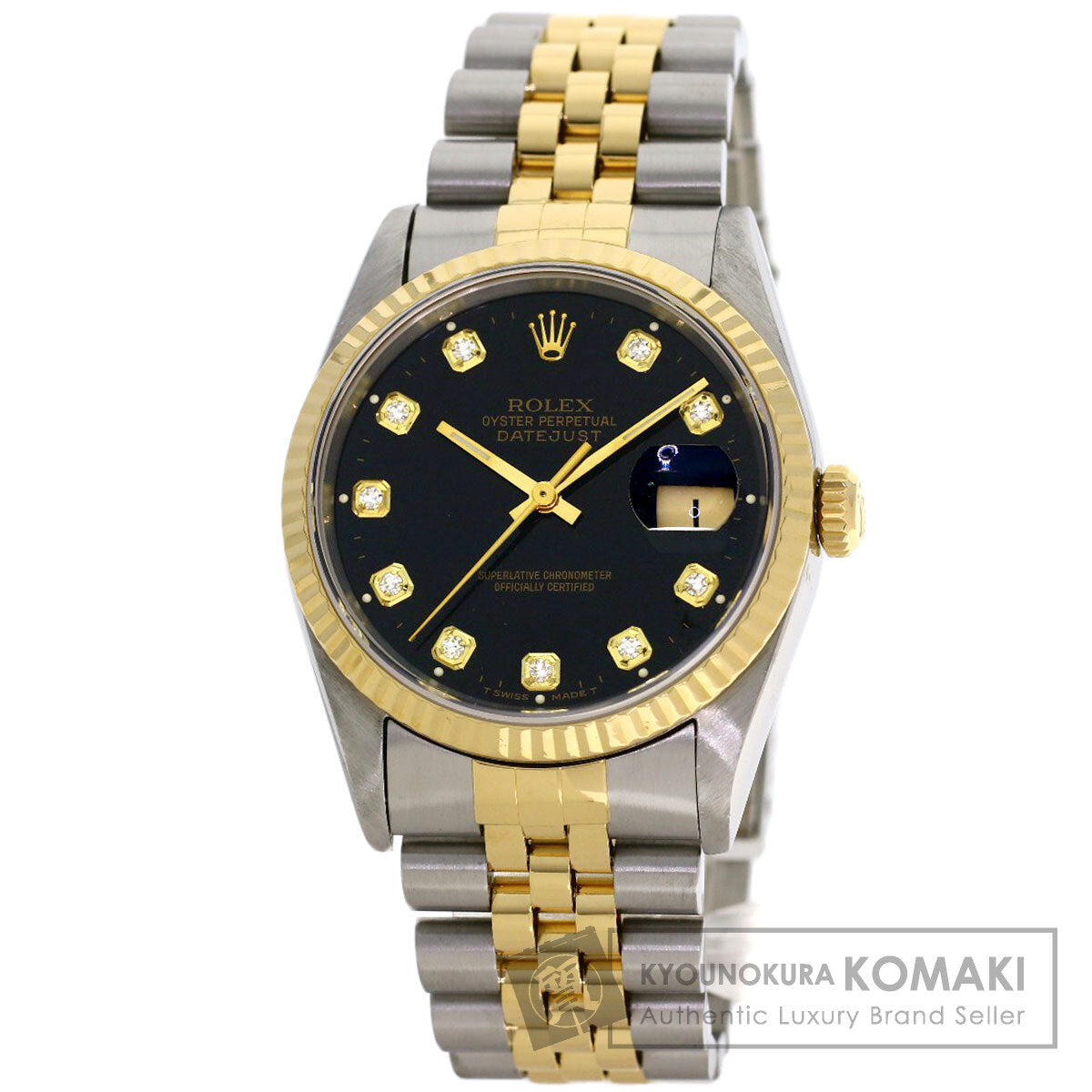 ROLEX DATEJUST 10P Diamond Watches 16233G Stainless Steel/SSxK18YG mens