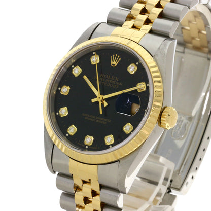 ROLEX DATEJUST 10P Diamond Watches 16233G Stainless Steel/SSxK18YG mens