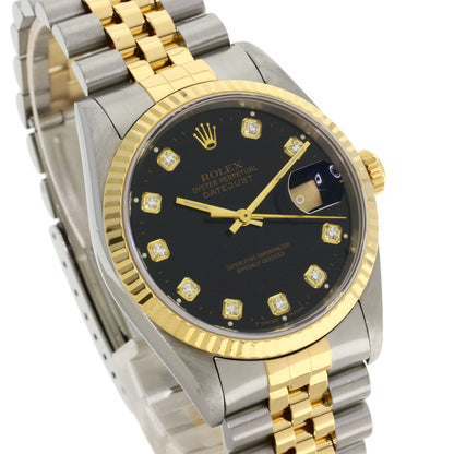 ROLEX DATEJUST 10P Diamond Watches 16233G Stainless Steel/SSxK18YG mens