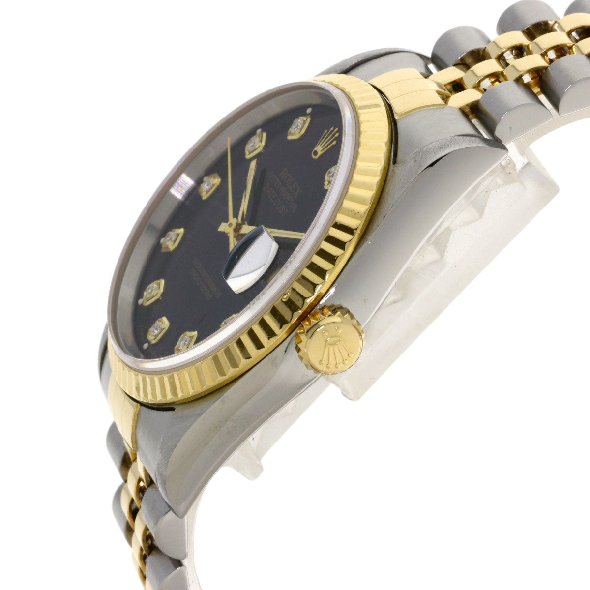 ROLEX DATEJUST 10P Diamond Watches 16233G Stainless Steel/SSxK18YG mens
