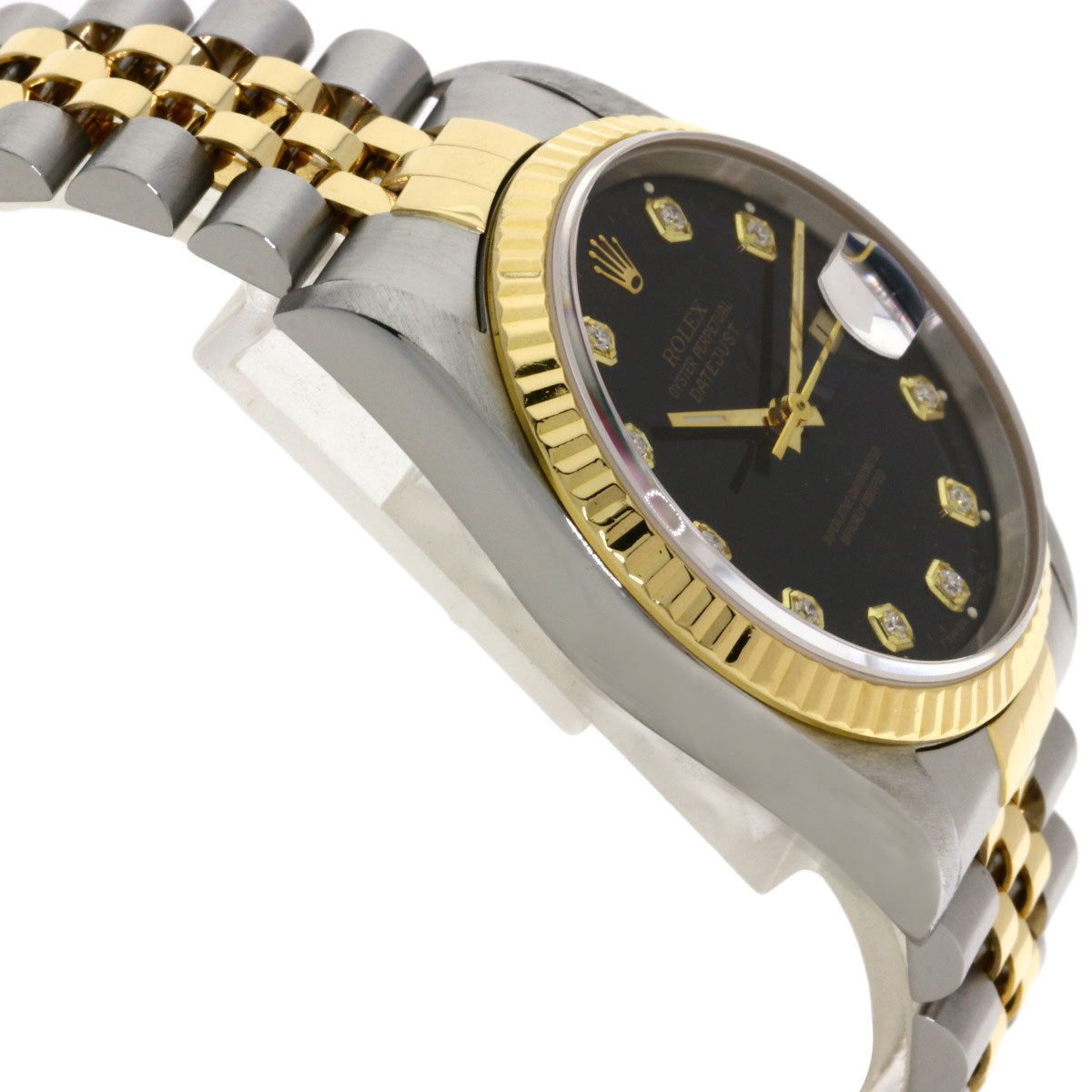 ROLEX DATEJUST 10P Diamond Watches 16233G Stainless Steel/SSxK18YG mens