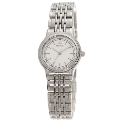 SEIKO CREDOR round face Watches 7371-0090 Stainless Steel/Stainless Steel Ladies