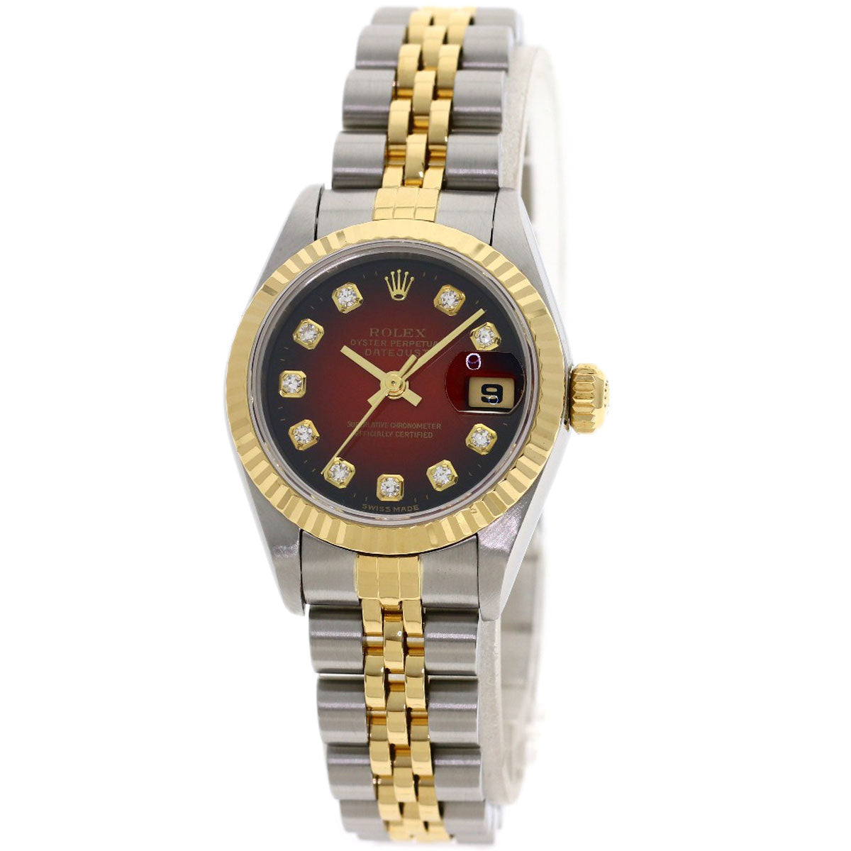 ROLEX Datejust 10P Diamond Cherry Gradation Watches 69173G Stainless Steel/SSxK18YG Ladies