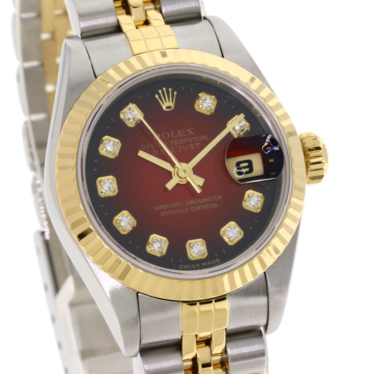 ROLEX Datejust 10P Diamond Cherry Gradation Watches 69173G Stainless Steel/SSxK18YG Ladies