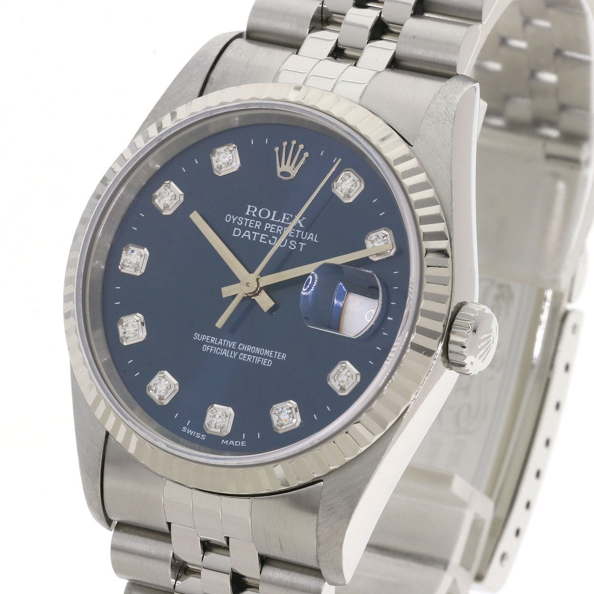 ROLEX DATEJUST 10P Diamond Watches 16234G Stainless Steel/Stainless Steel mens
