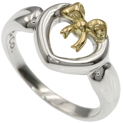TIFFANY&Co. Heart with bow Ring Silver 18K Yellow GoldLadies [Used]