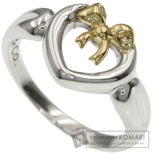 TIFFANY&Co. Heart with bow Ring Silver 18K Yellow GoldLadies [Used]