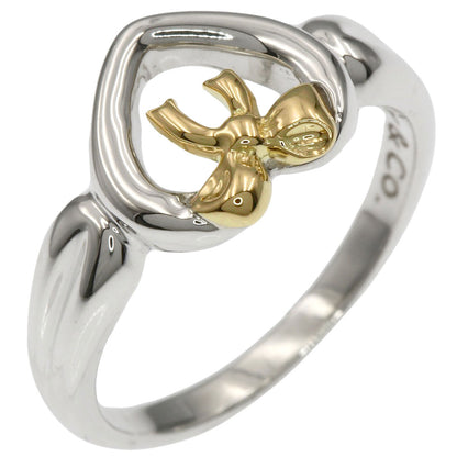 TIFFANY&Co. Heart with bow Ring Silver 18K Yellow GoldLadies [Used]