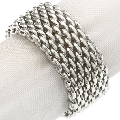 TIFFANY&Co. Somerset mesh Ring Silver Ladies [Used]