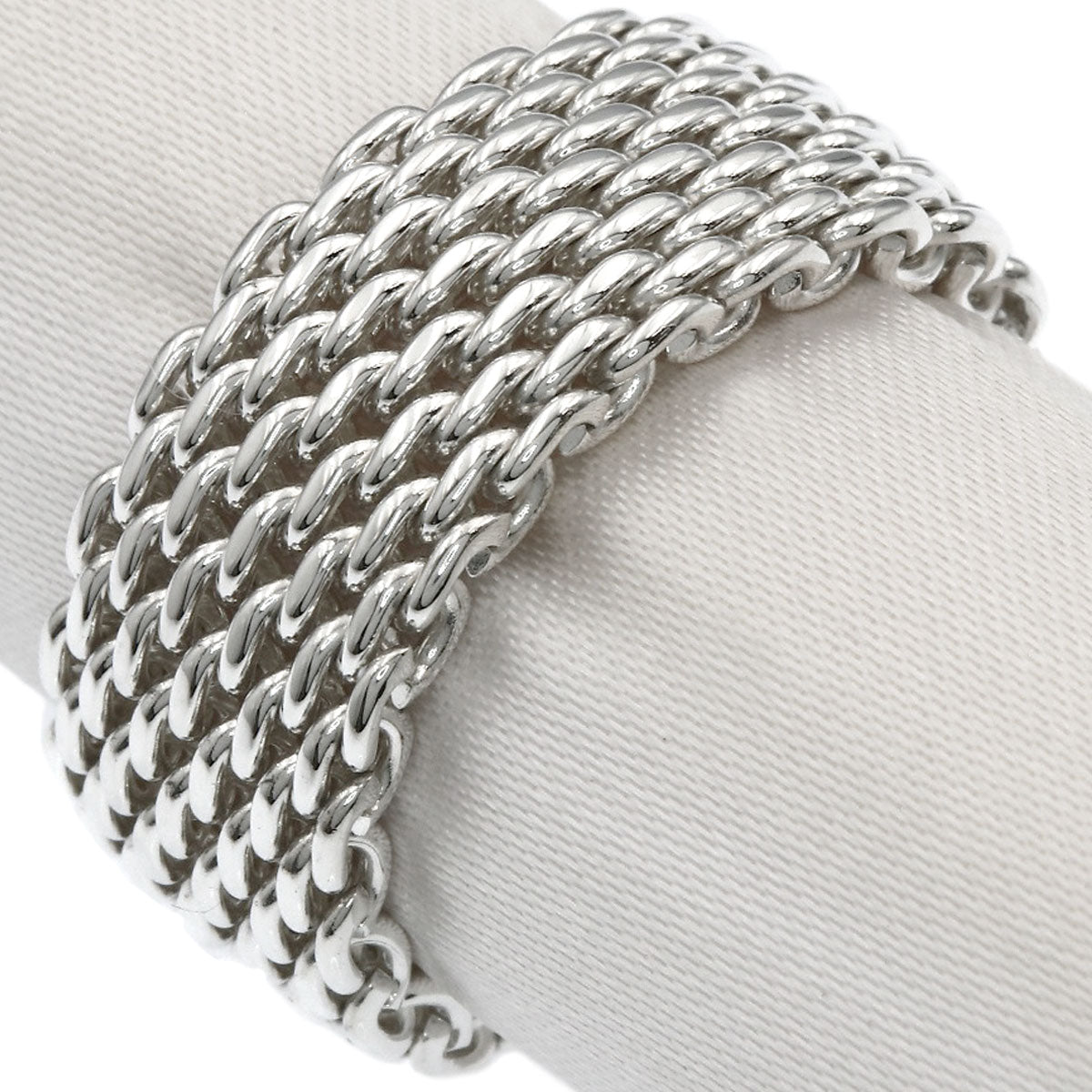 TIFFANY&Co. Somerset mesh Ring Silver Ladies [Used]