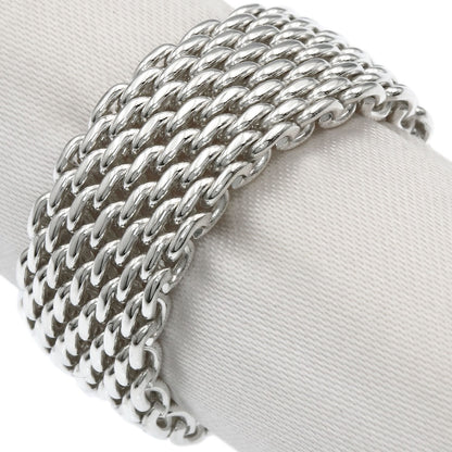 TIFFANY&Co. Somerset mesh Ring Silver Ladies [Used]