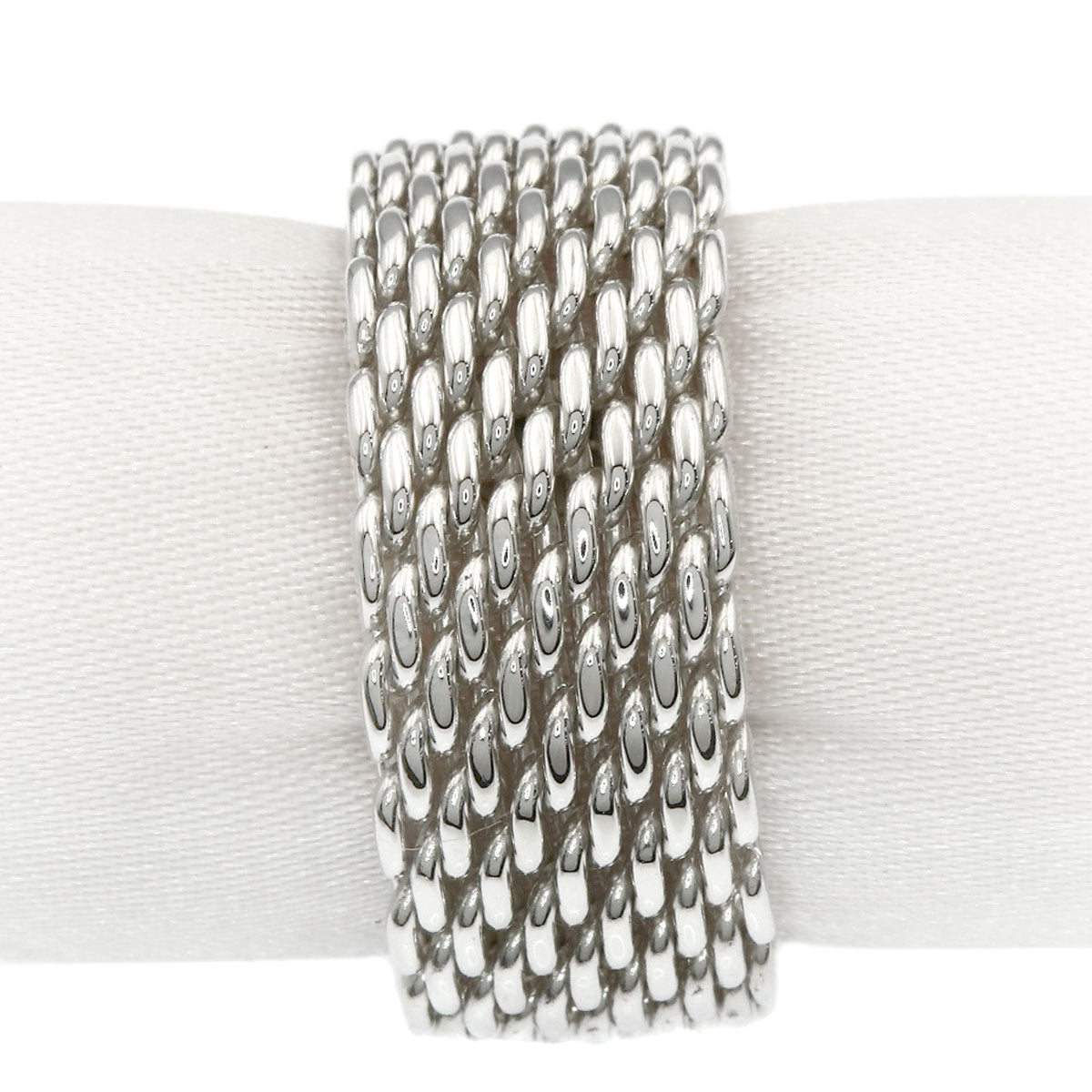 TIFFANY&Co. Somerset mesh Ring Silver Ladies [Used]