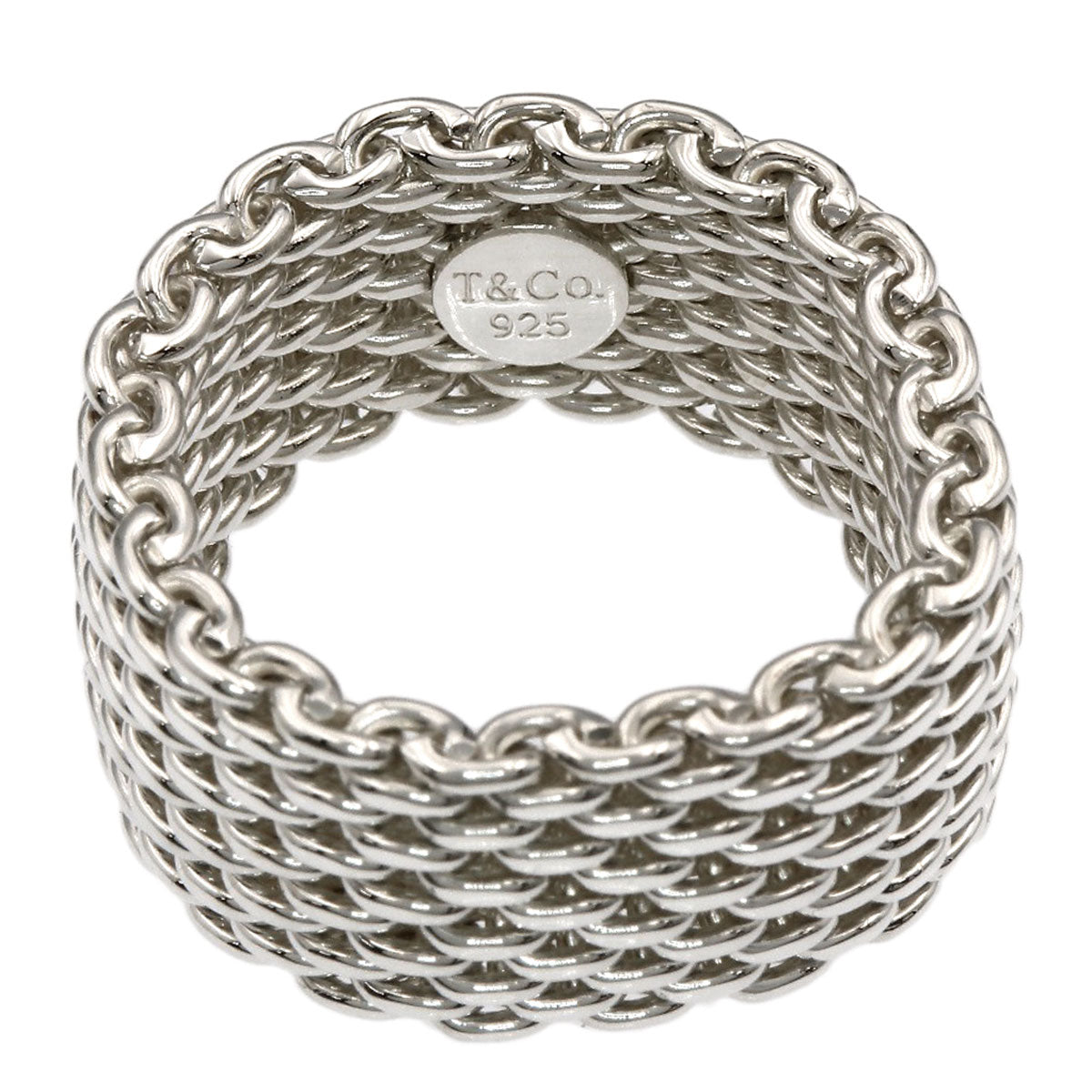 TIFFANY&Co. Somerset mesh Ring Silver Ladies [Used]