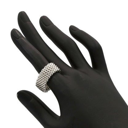 TIFFANY&Co. Somerset mesh Ring Silver Ladies [Used]