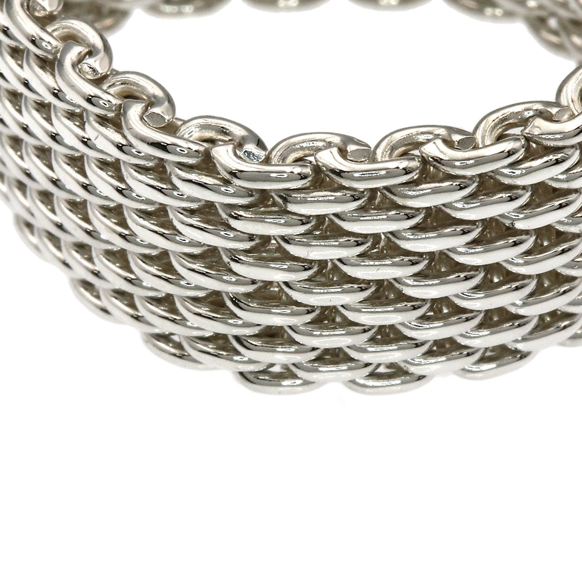 TIFFANY&Co. Somerset mesh Ring Silver Ladies [Used]