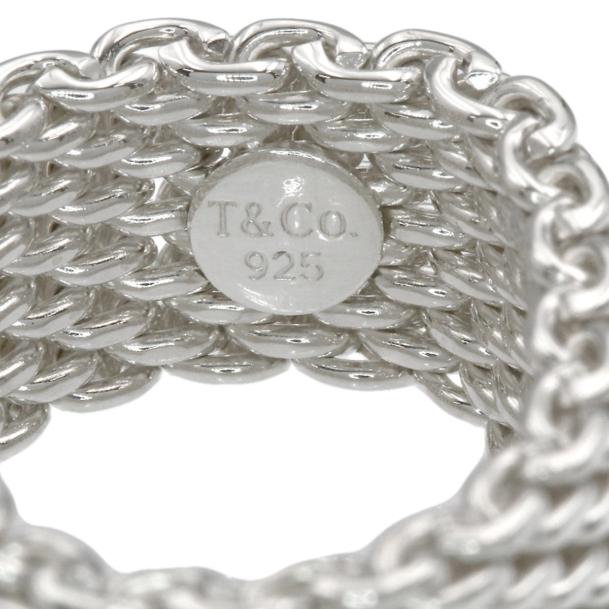 TIFFANY&Co. Somerset mesh Ring Silver Ladies [Used]