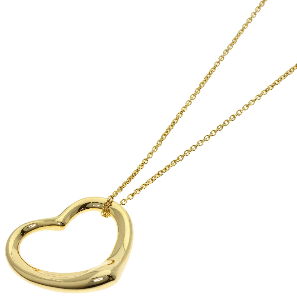 TIFFANY&Co. Open heart Necklace K18 Yellow Gold Ladies [Used]