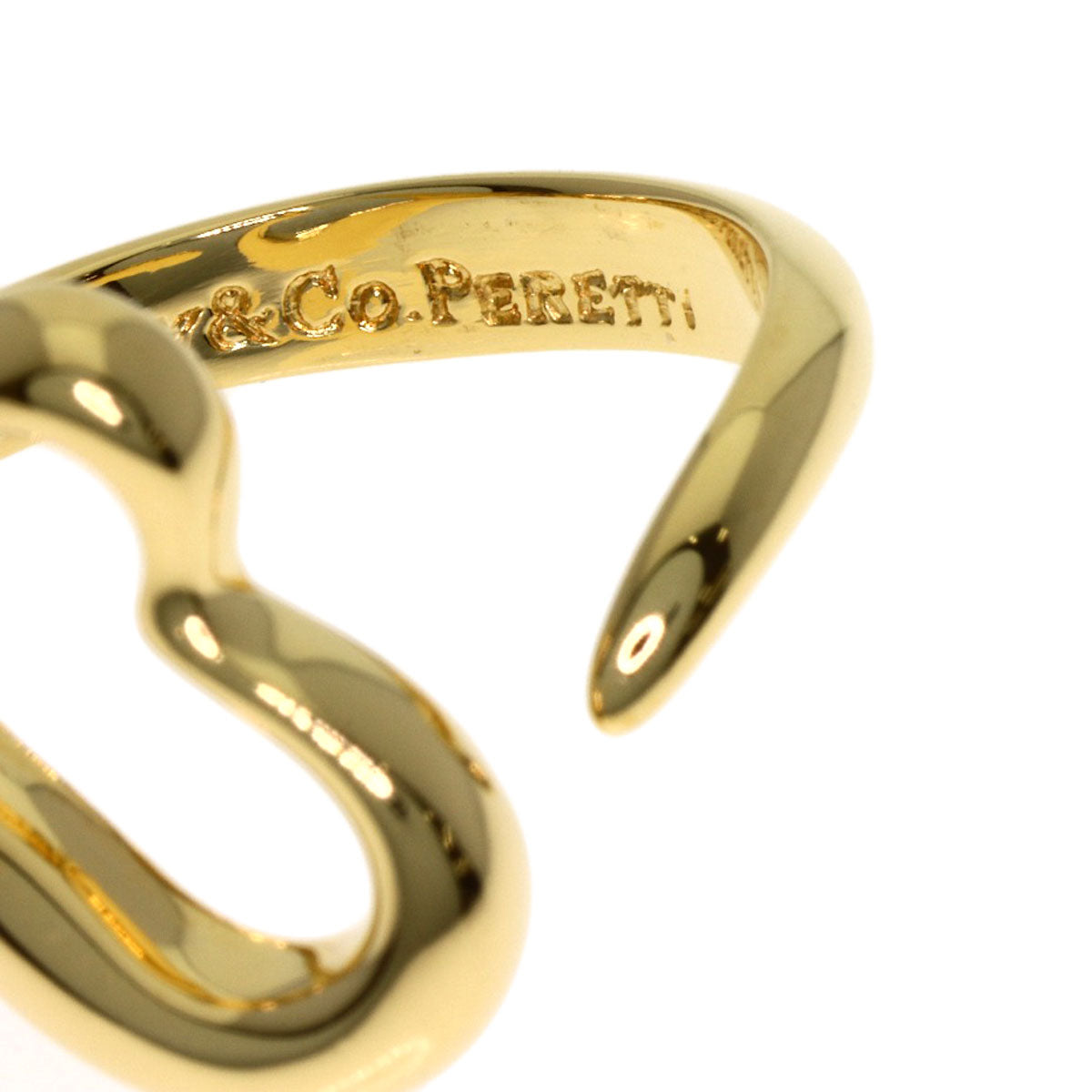 TIFFANY&Co. Open heart Ring K18 Yellow Gold Ladies [Used]