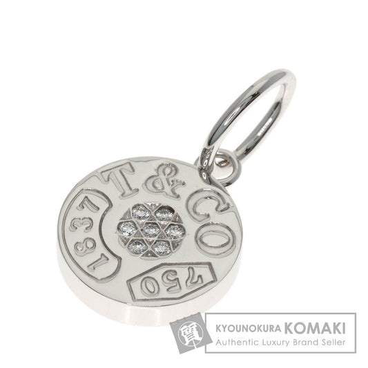 TIFFANY&Co. 1837 Circle Diamond Pendant top K18 White Gold Ladies [Used]