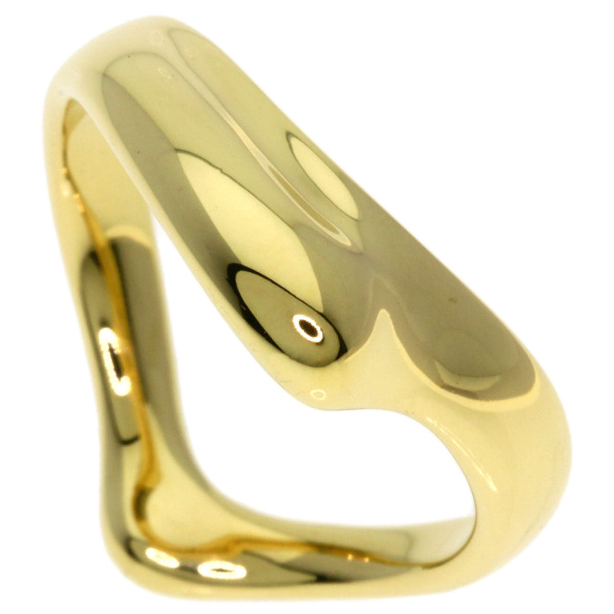 TIFFANY&Co. Curved Wave Ring K18 Yellow Gold Ladies [Used]
