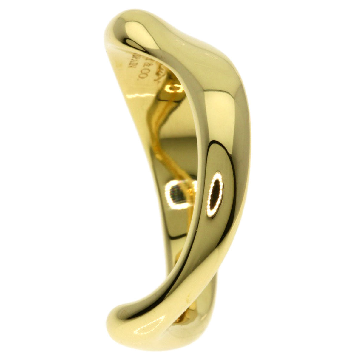 TIFFANY&Co. Curved Wave Ring K18 Yellow Gold Ladies [Used]