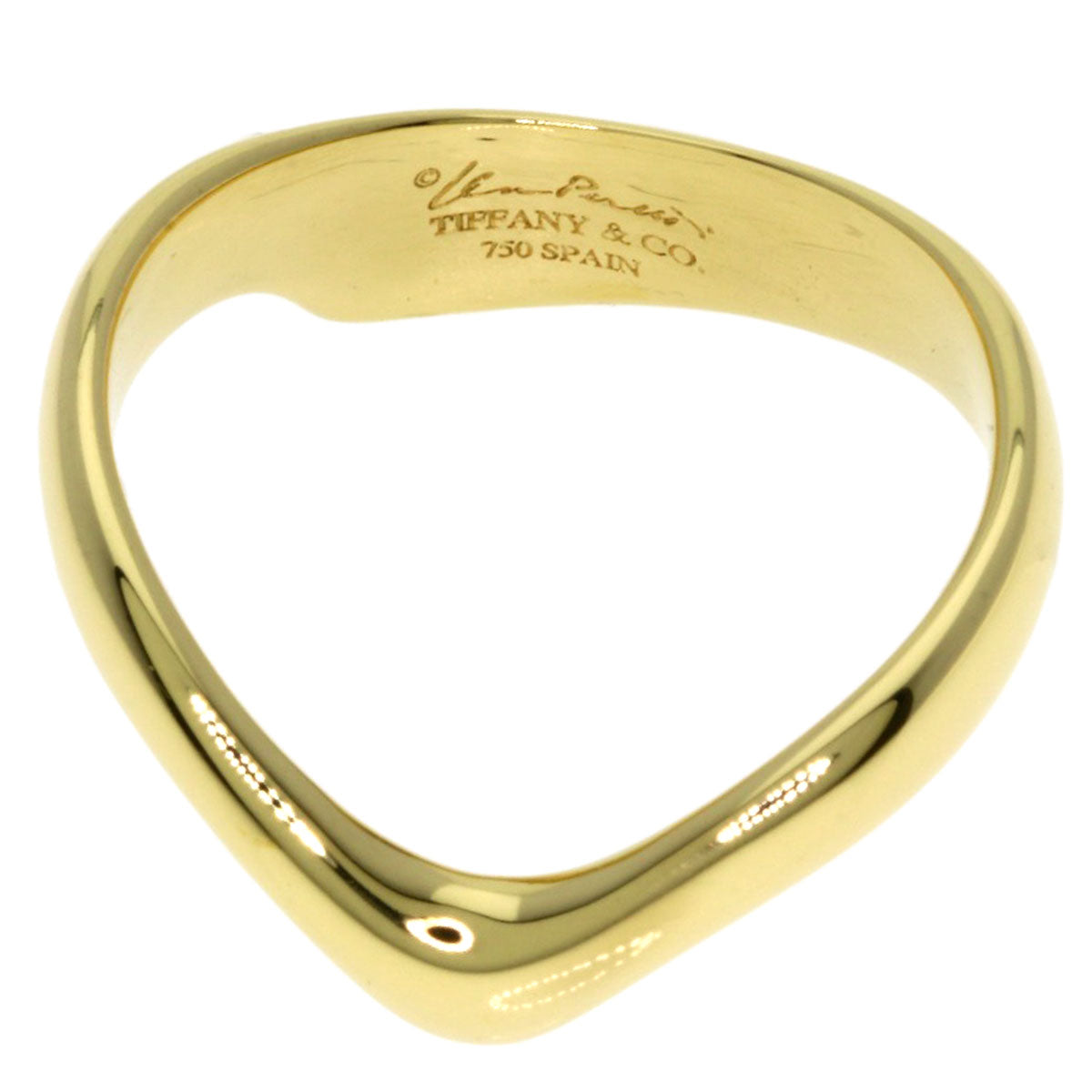 TIFFANY&Co. Curved Wave Ring K18 Yellow Gold Ladies [Used]