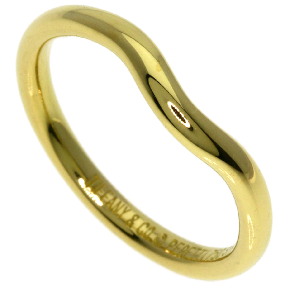 TIFFANY&Co. Curved band Ring K18 Yellow Gold Ladies [Used]