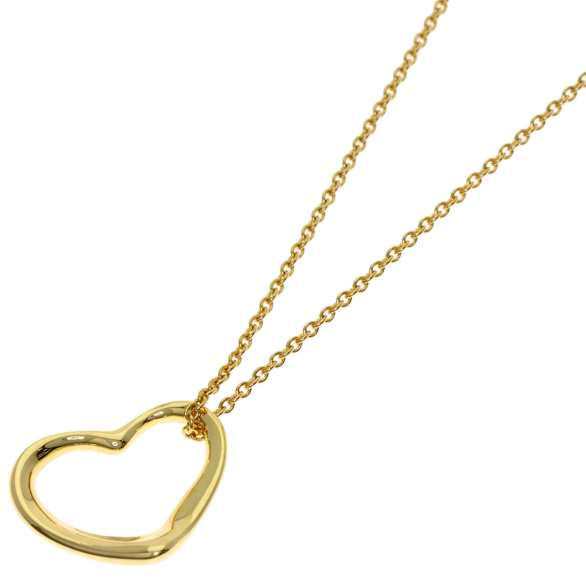 TIFFANY&Co. Open heart Necklace K18 Yellow Gold Ladies [Used]