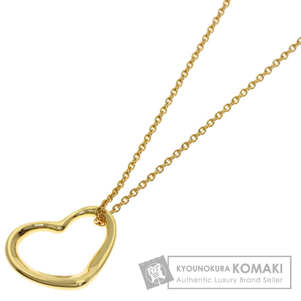 TIFFANY&Co. Open heart Necklace K18 Yellow Gold Ladies [Used]