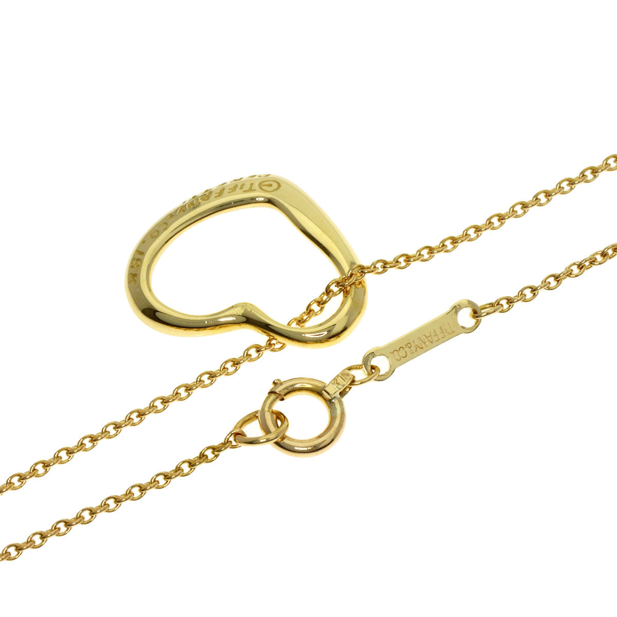 TIFFANY&Co. Open heart Necklace K18 Yellow Gold Ladies [Used]