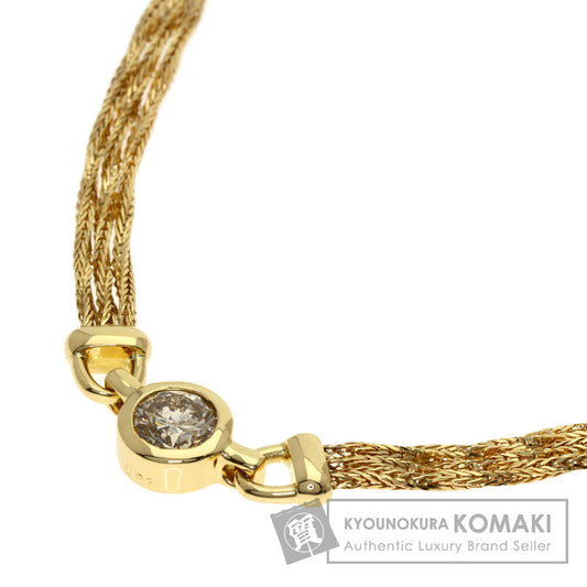 0.83ct Diamond Twist Chain Necklace K18 Yellow Gold 14.2g　Ladies
