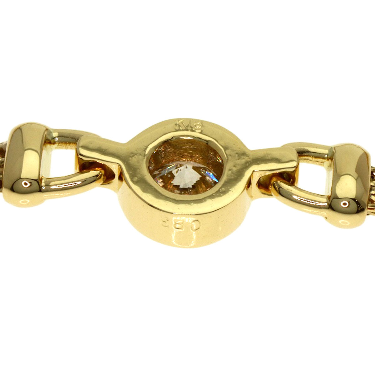 0.83ct Diamond Twist Chain Necklace K18 Yellow Gold 14.2g　Ladies