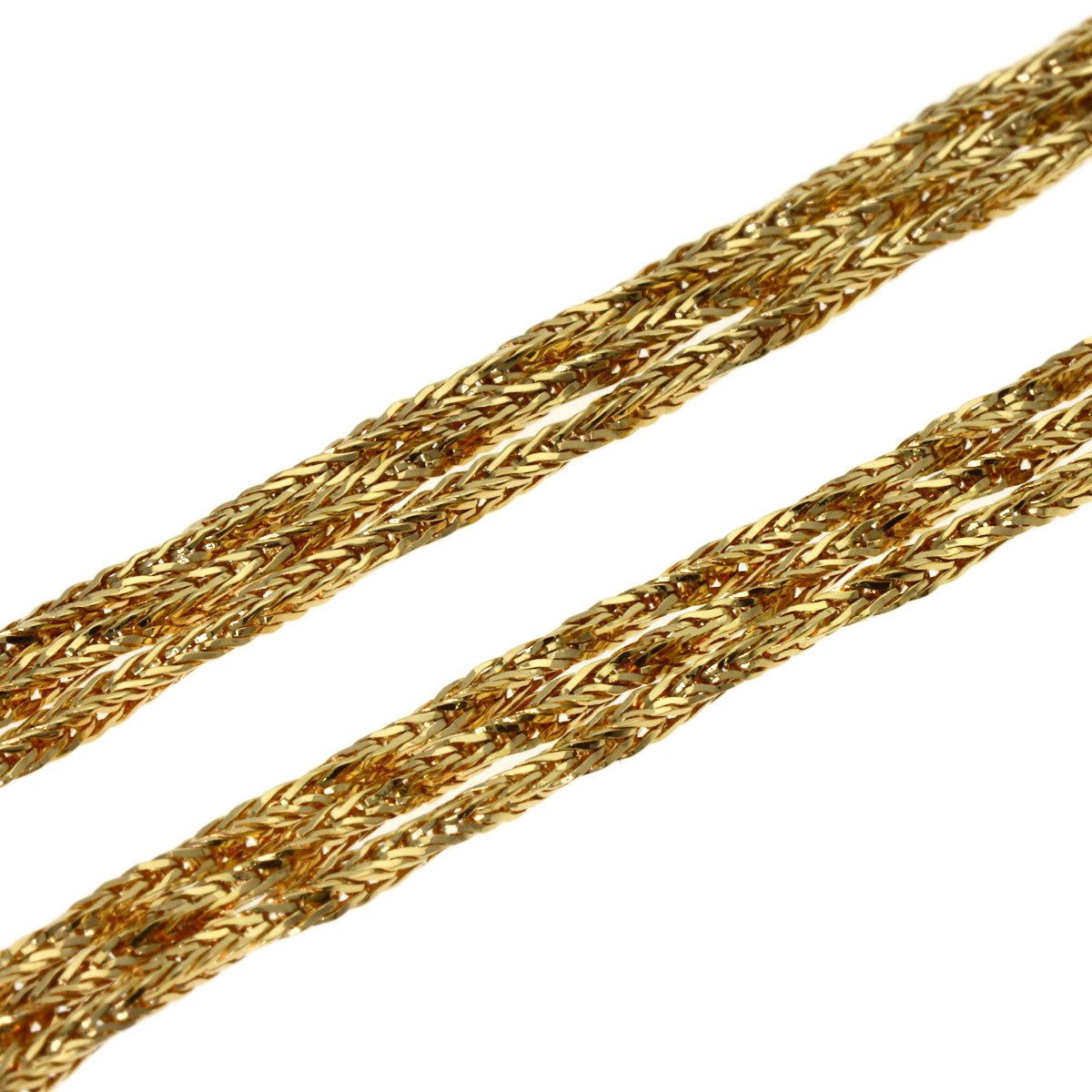 0.83ct Diamond Twist Chain Necklace K18 Yellow Gold 14.2g　Ladies