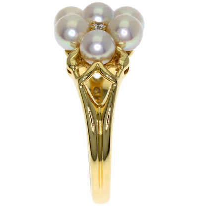 MIKIMOTO Pearl Pearl Diamond Ring K18 Yellow Gold Ladies [Used]