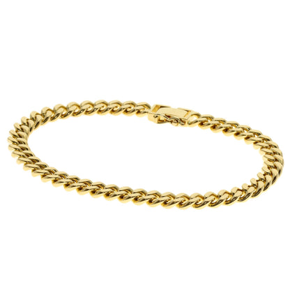 Curb chain Kihei 2 sides Bracelet K18 Yellow Gold 29.5g　mens