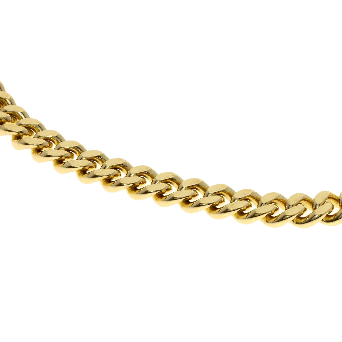 Curb chain Kihei 2 sides Bracelet K18 Yellow Gold 29.5g　mens