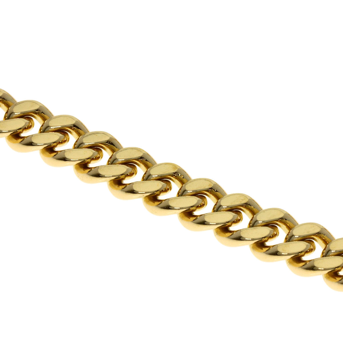 Curb chain Kihei 2 sides Bracelet K18 Yellow Gold 29.5g　mens