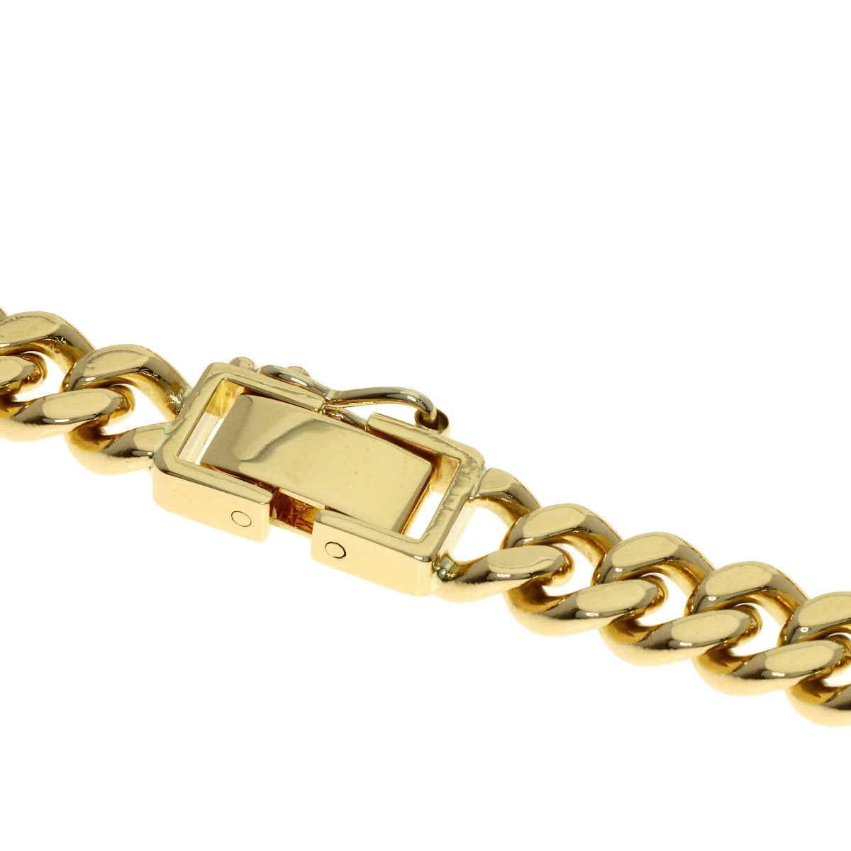 Curb chain Kihei 2 sides Bracelet K18 Yellow Gold 29.5g　mens