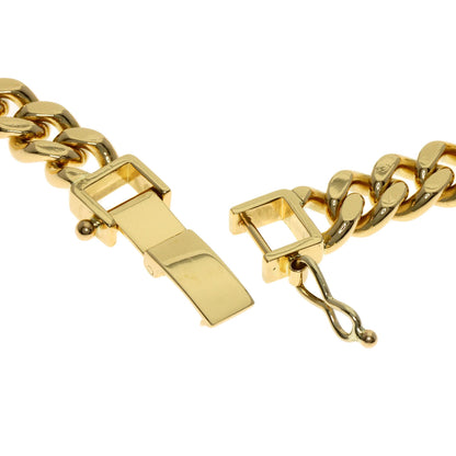 Curb chain Kihei 2 sides Bracelet K18 Yellow Gold 29.5g　mens