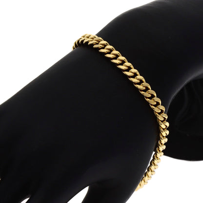 Curb chain Kihei 2 sides Bracelet K18 Yellow Gold 29.5g　mens