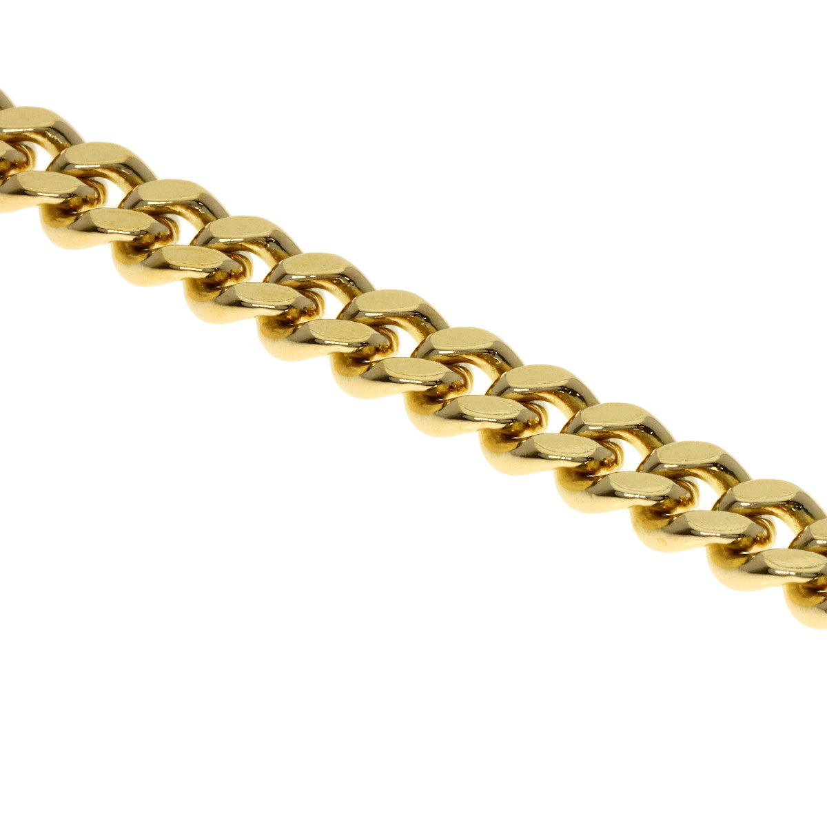 Curb chain Kihei 2 sides Bracelet K18 Yellow Gold 29.5g　mens