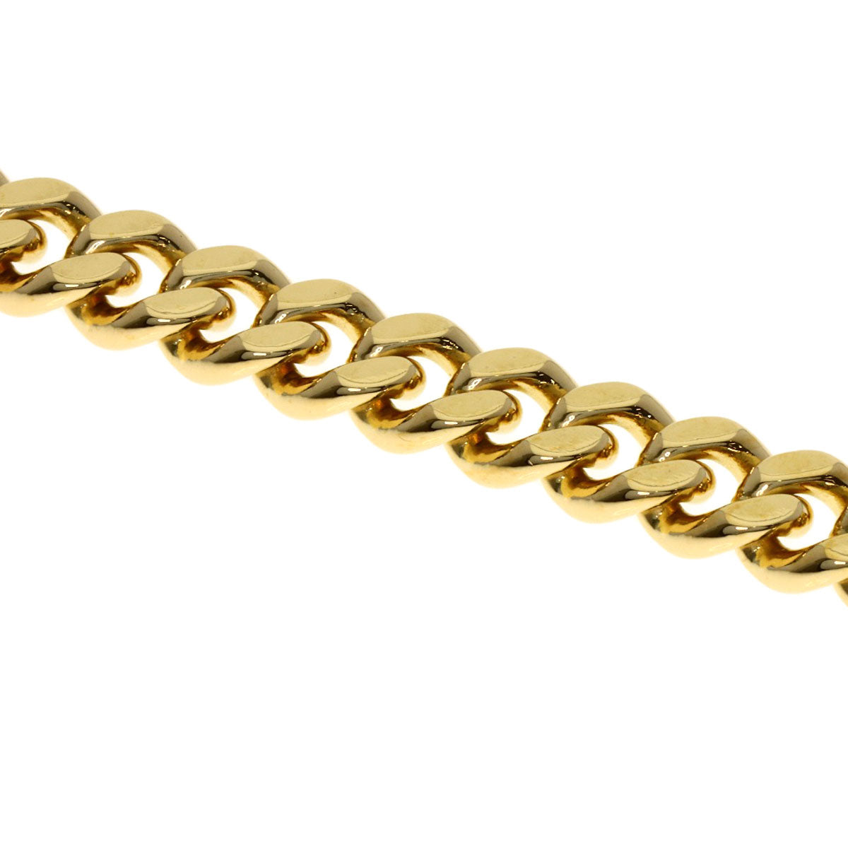 Curb chain Kihei 2 sides Bracelet K18 Yellow Gold 29.5g　mens