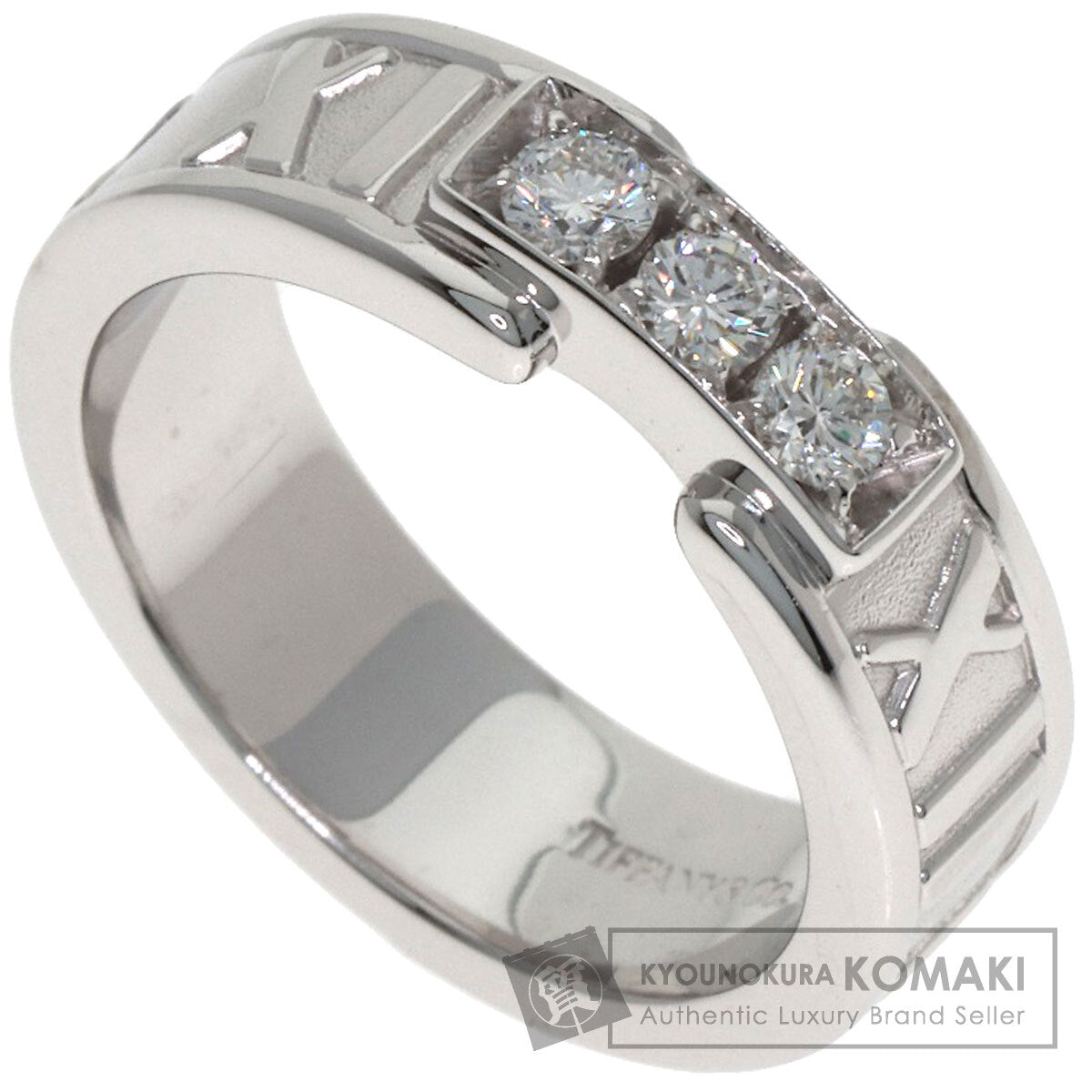 TIFFANY&Co. Atlas 3P Diamond Ring K18 White Gold Ladies [Used]