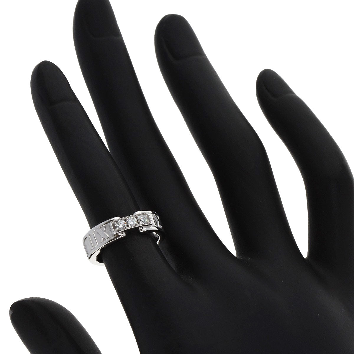 TIFFANY&Co. Atlas 3P Diamond Ring K18 White Gold Ladies [Used]