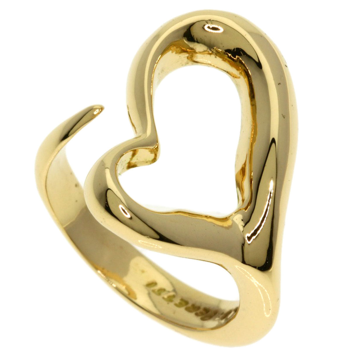 TIFFANY&Co. Open heart Ring K18 Yellow Gold Ladies [Used]