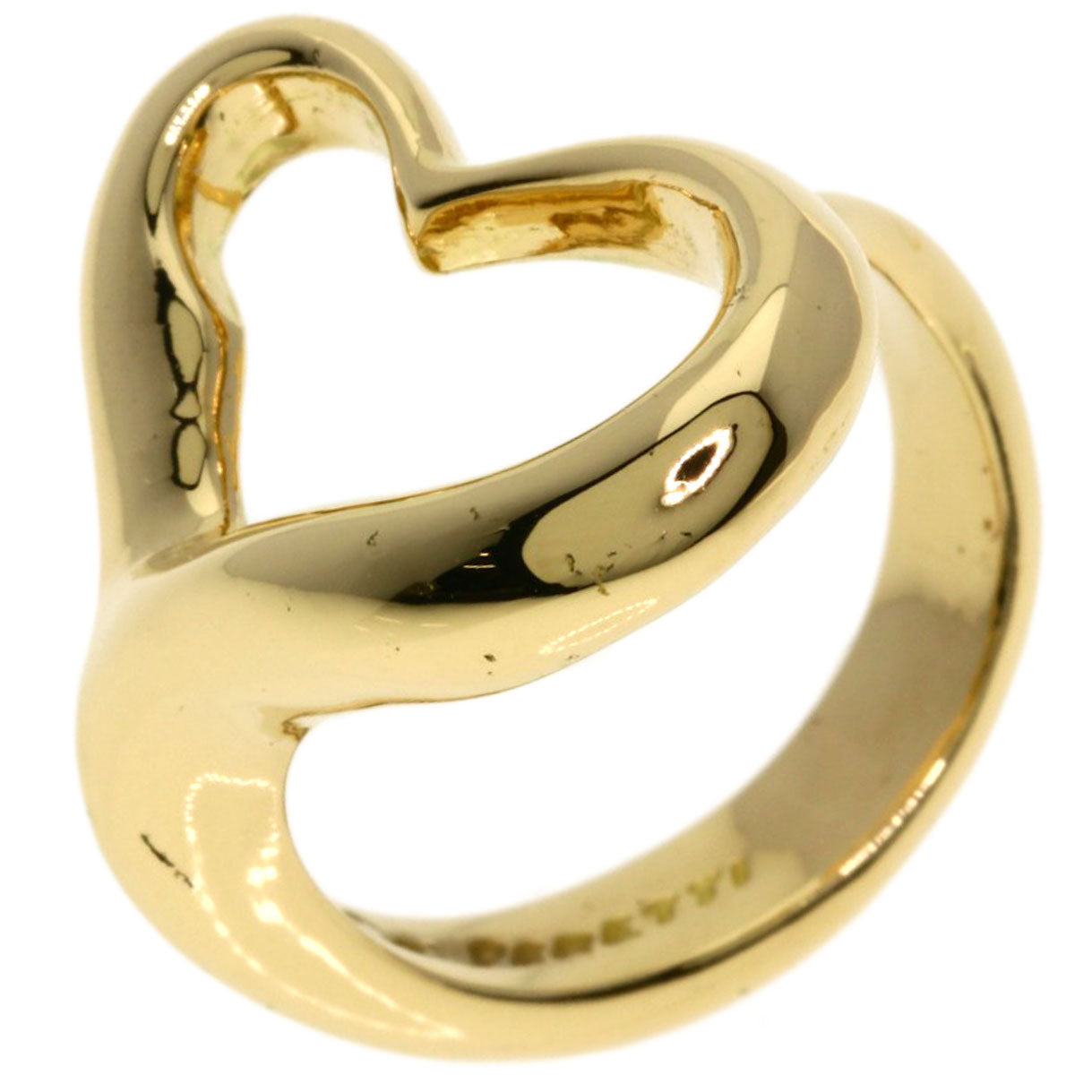 TIFFANY&Co. Open heart Ring K18 Yellow Gold Ladies [Used]