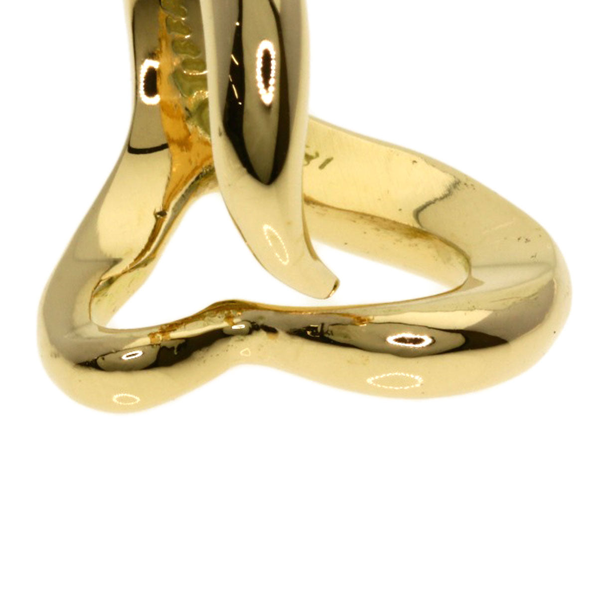 TIFFANY&Co. Open heart Ring K18 Yellow Gold Ladies [Used]