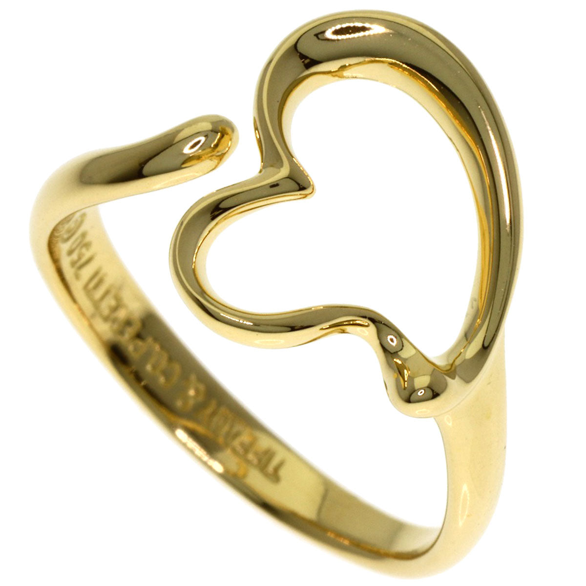 TIFFANY&Co. Open heart Ring K18 Yellow Gold Ladies [Used]