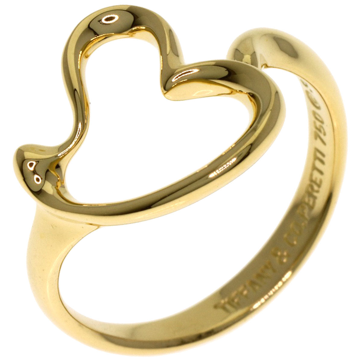 TIFFANY&Co. Open heart Ring K18 Yellow Gold Ladies [Used]