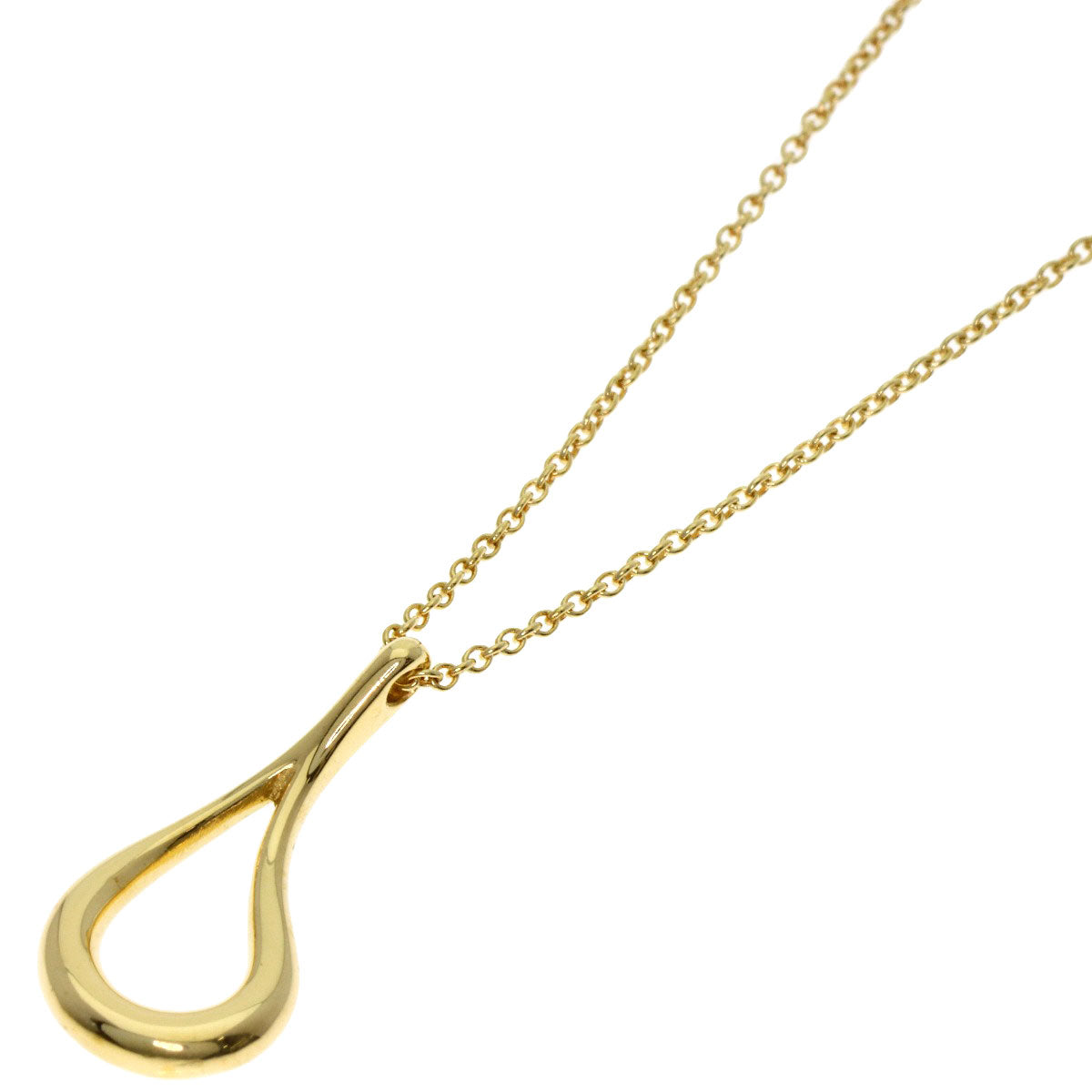 TIFFANY&Co. Open teardrop Necklace K18 Yellow Gold Ladies [Used]
